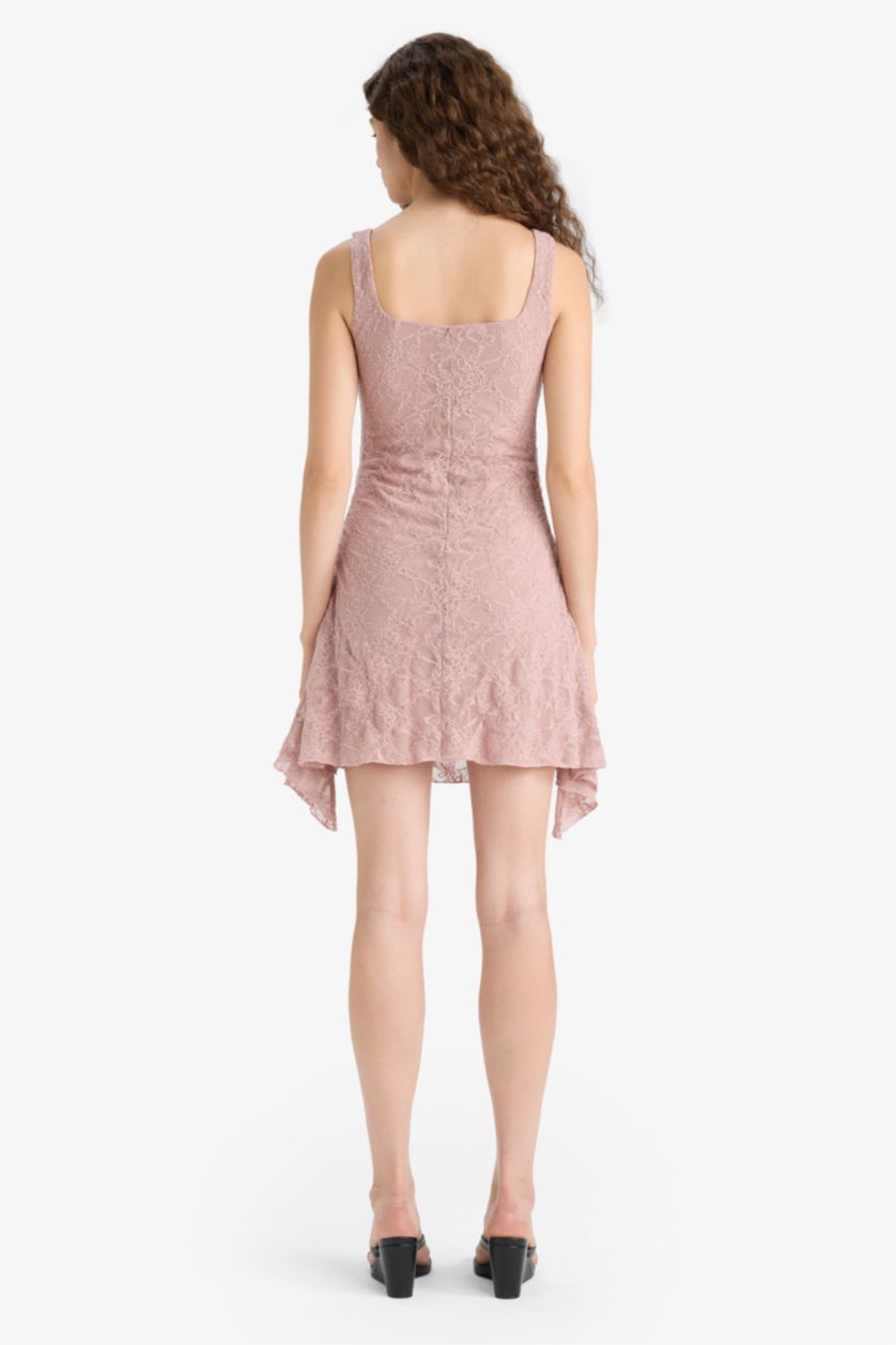 WOMAN Rose Lace Mini Dress