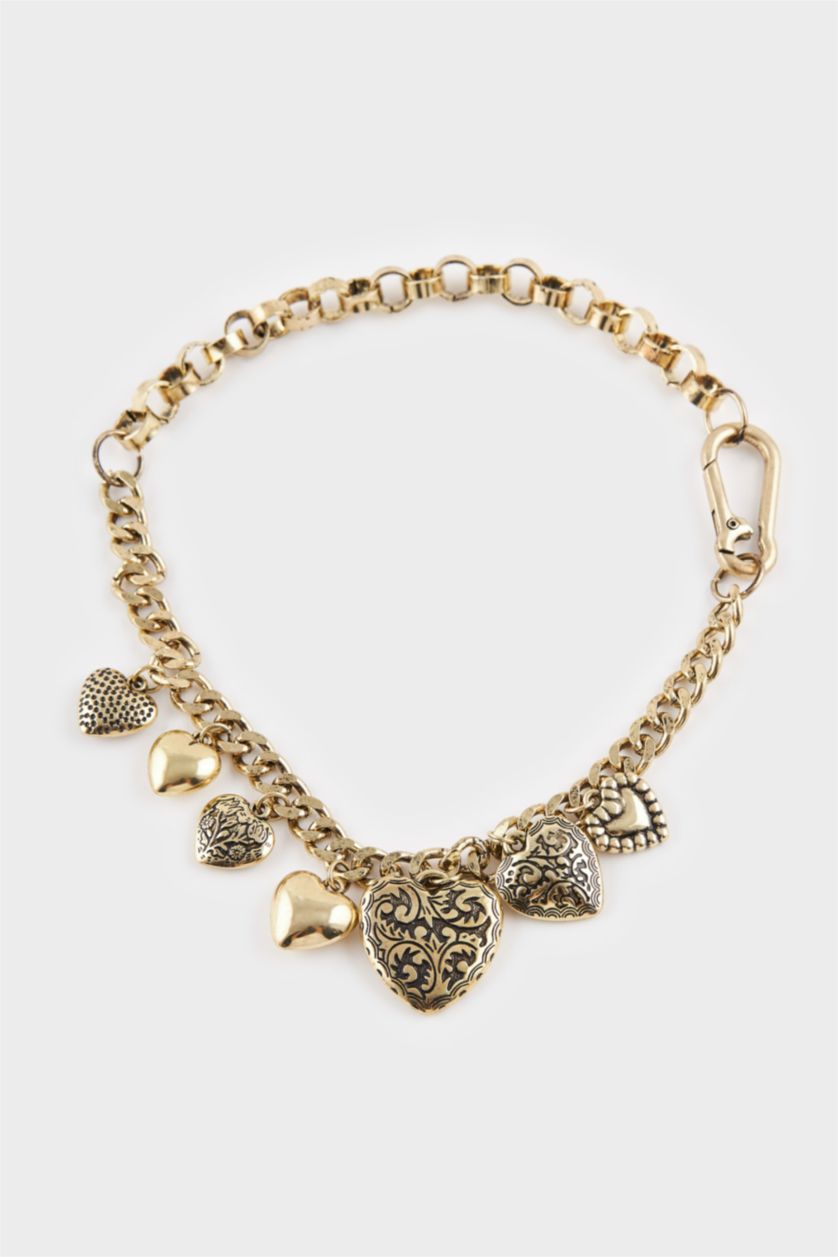 حريمي MIXED سلسله حريمي ذهبي على شكل قلب