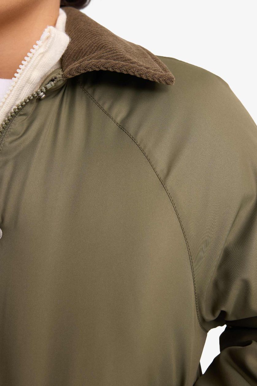 BOYS & TEENS Khaki Boy Waterproof Zippered Puffer Jacket