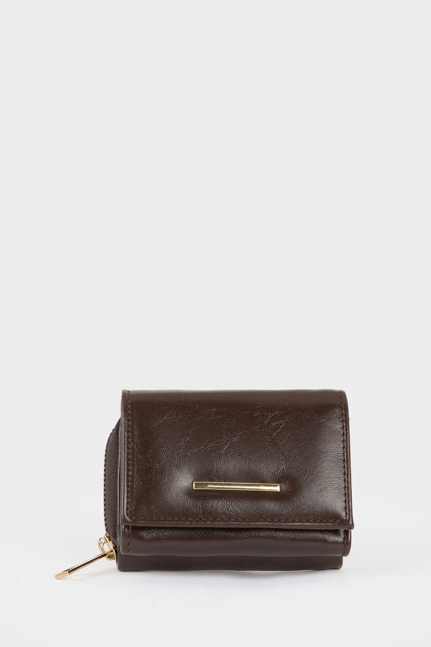 Women Dark Brown Woman Faux Leather Wallets
