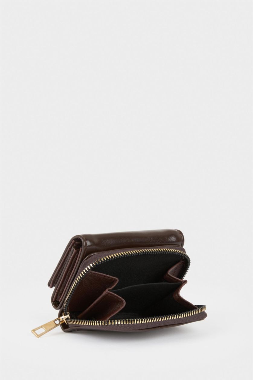 Women Dark Brown Woman Faux Leather Wallets