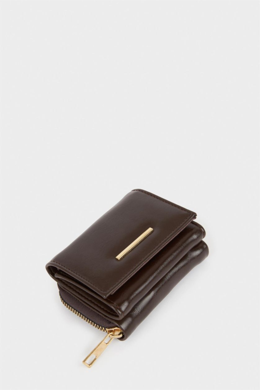 Women Dark Brown Woman Faux Leather Wallets