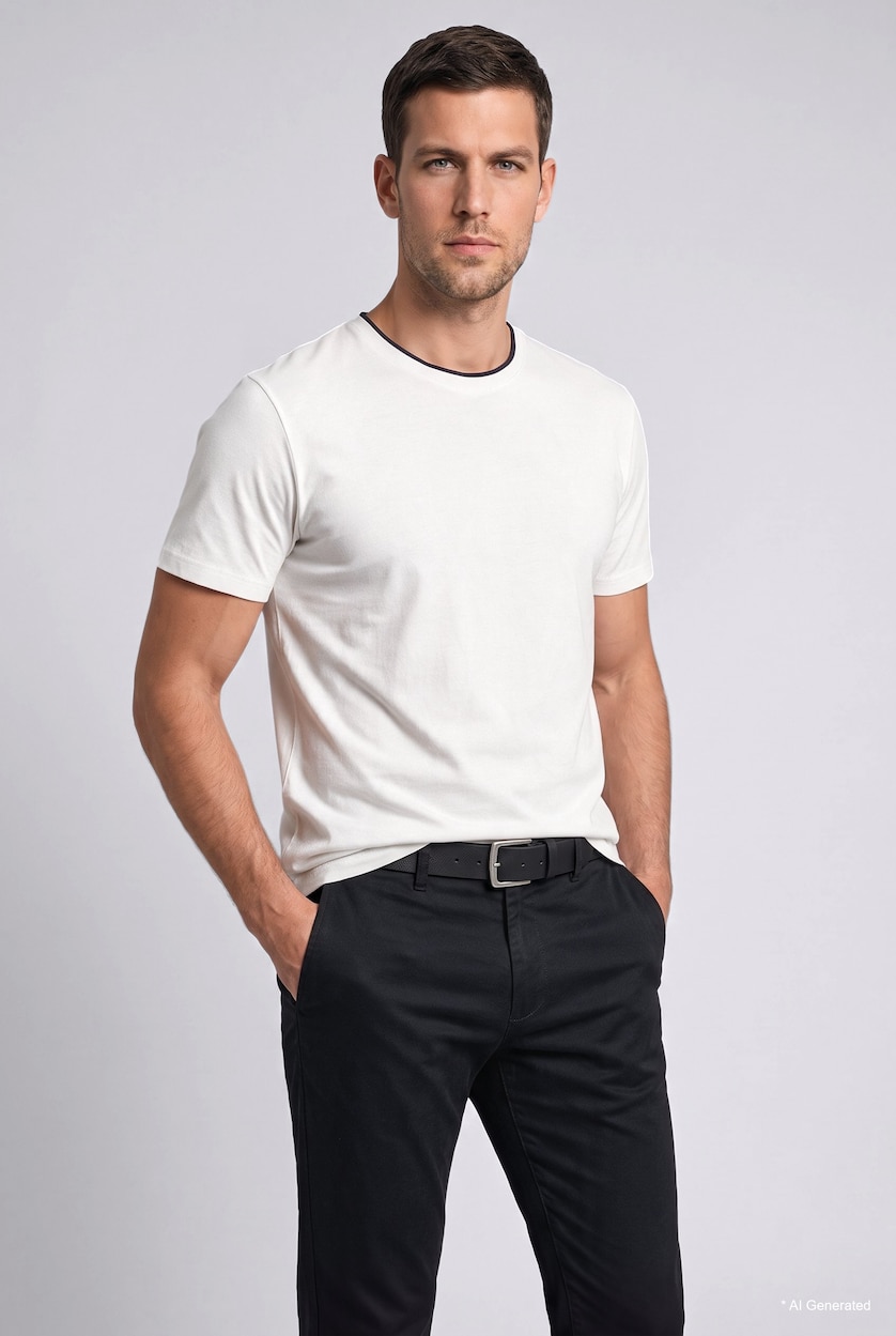Man Black Man Rectangle Clasp Faux Leather
