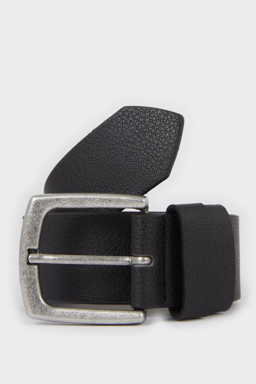 Man Black Man Rectangle Clasp Faux Leather