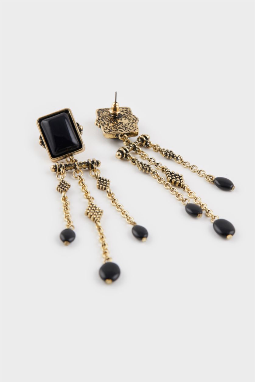 Kadın Mocha Kadın Siyah Sallantılı Küpe