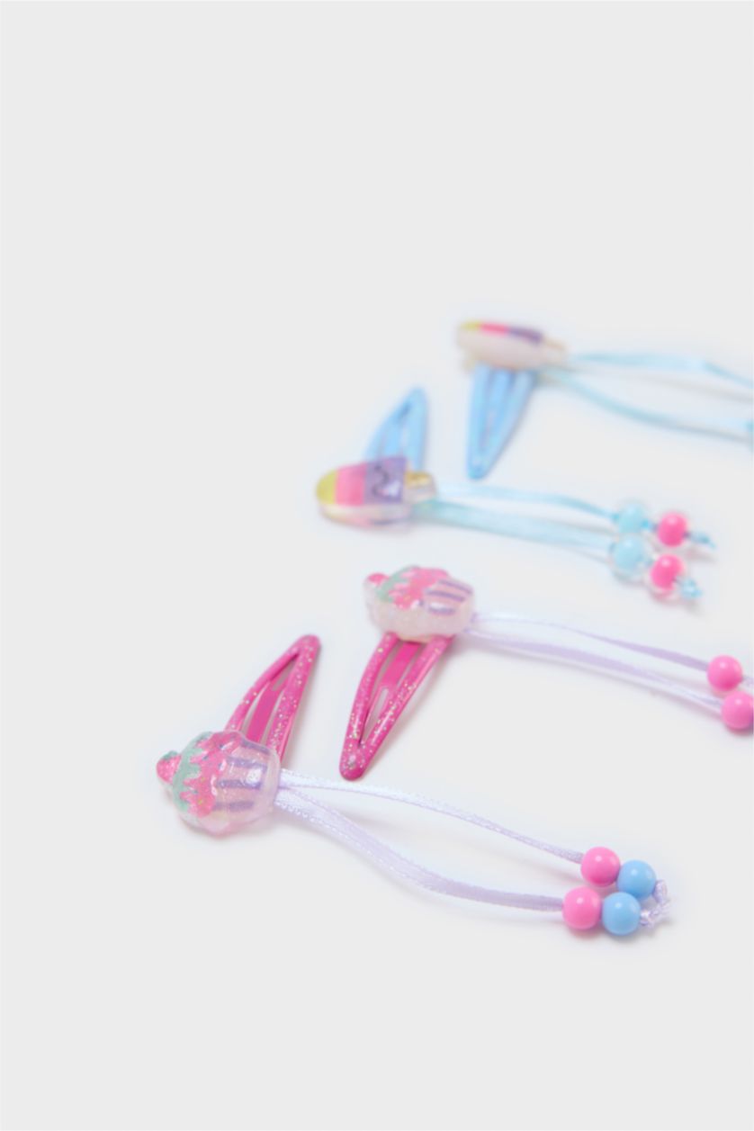 Kız Çocuk - Genç Kız Karma 4'lü Renkli Çıtçıtlı Toka Kız Çocuk