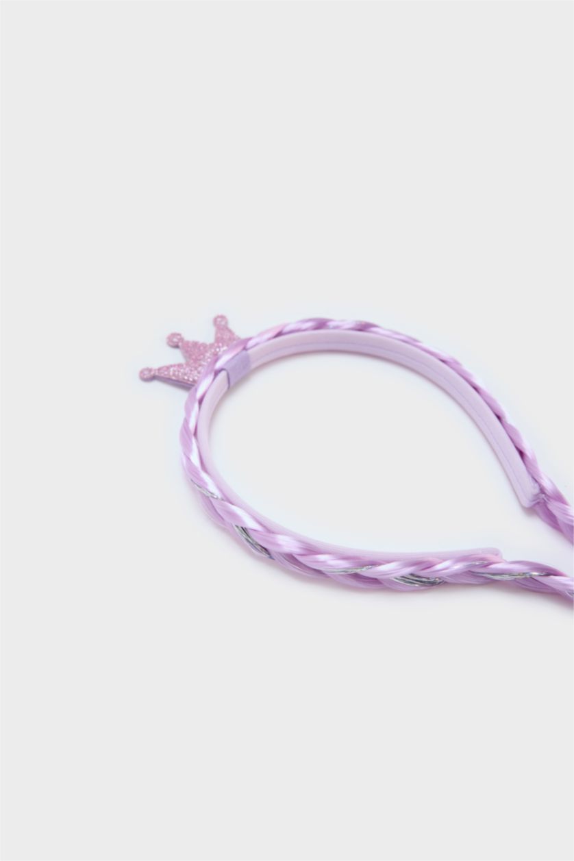 Kız Çocuk - Genç Kız Lila Küçük Kız Çocuk Örgülü Lila Taç