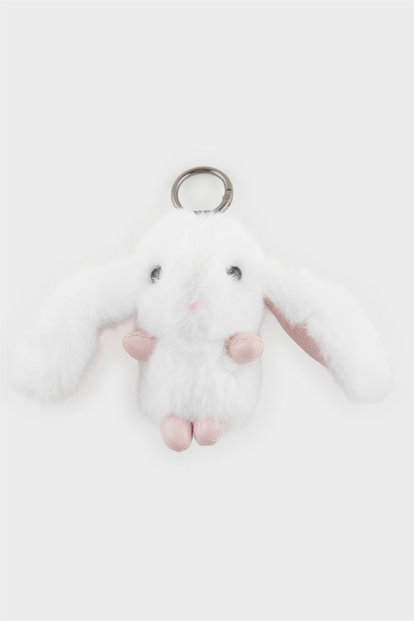 Kadın Beyaz Kadın Beyaz Tavşan Charm Anahtarlık