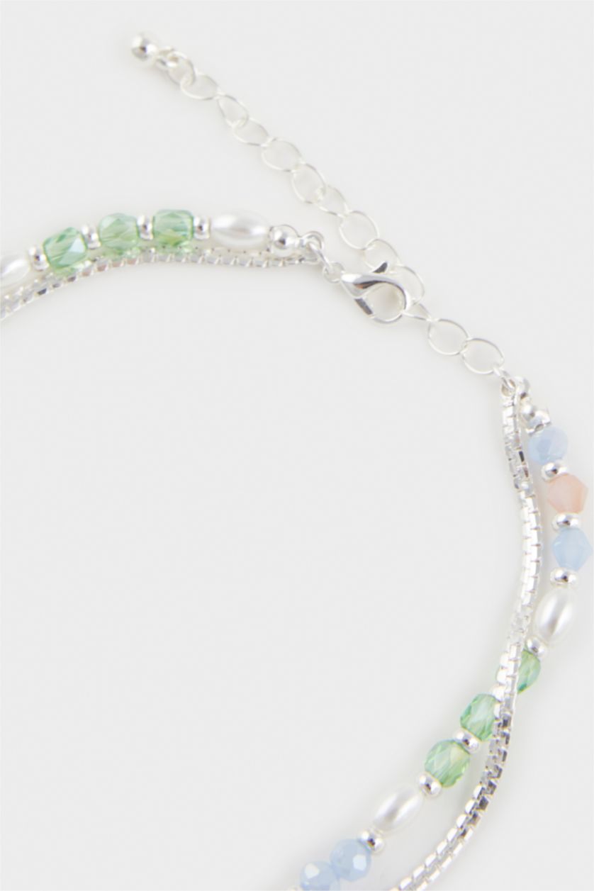 Kadın Karma Kadın 2'li İncili Silver Halhal