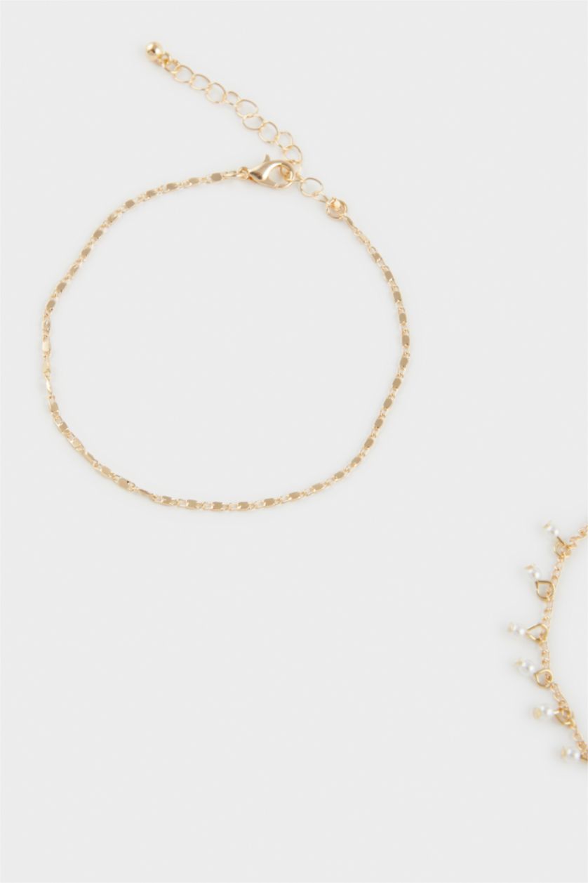 Kadın Karma Kadın 3'lü İncili Gold Halhal