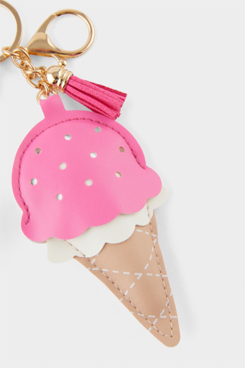 Kadın Karma Kadın Dondurmalı Gold Charm Anahtarlık