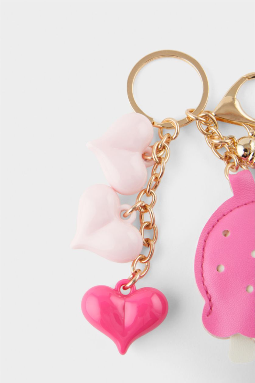 Kadın Karma Kadın Dondurmalı Gold Charm Anahtarlık