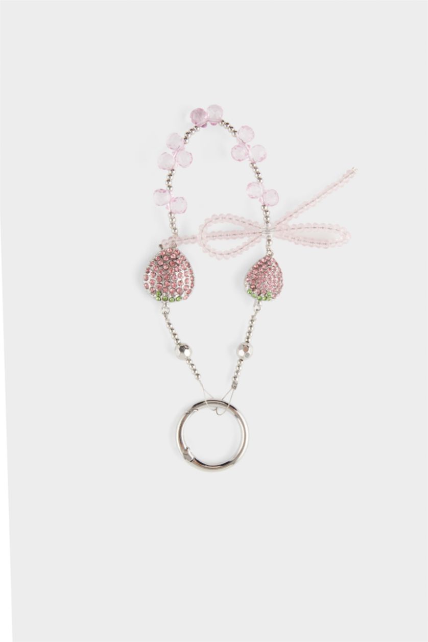 Kadın Karma Kadın Pembe Çilekli Charm Anahtarlık