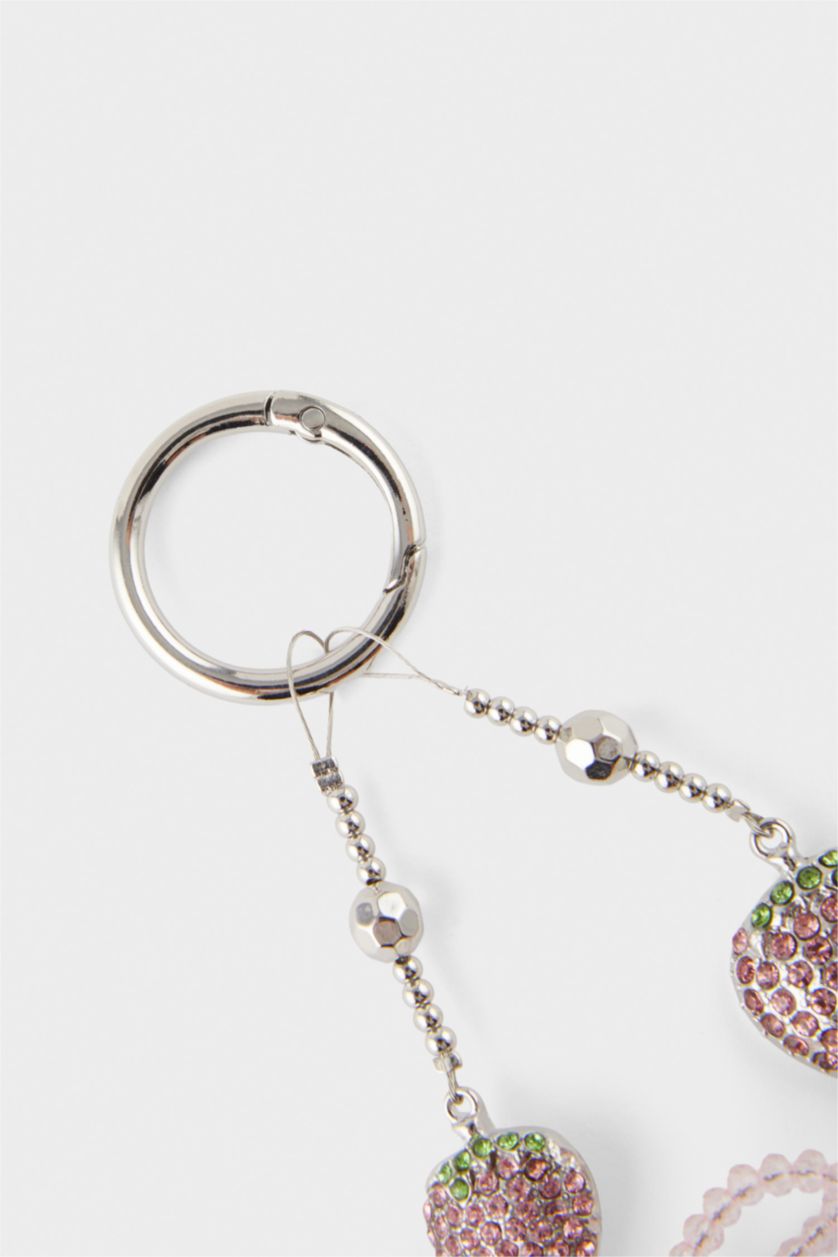 Kadın Karma Kadın Pembe Çilekli Charm Anahtarlık