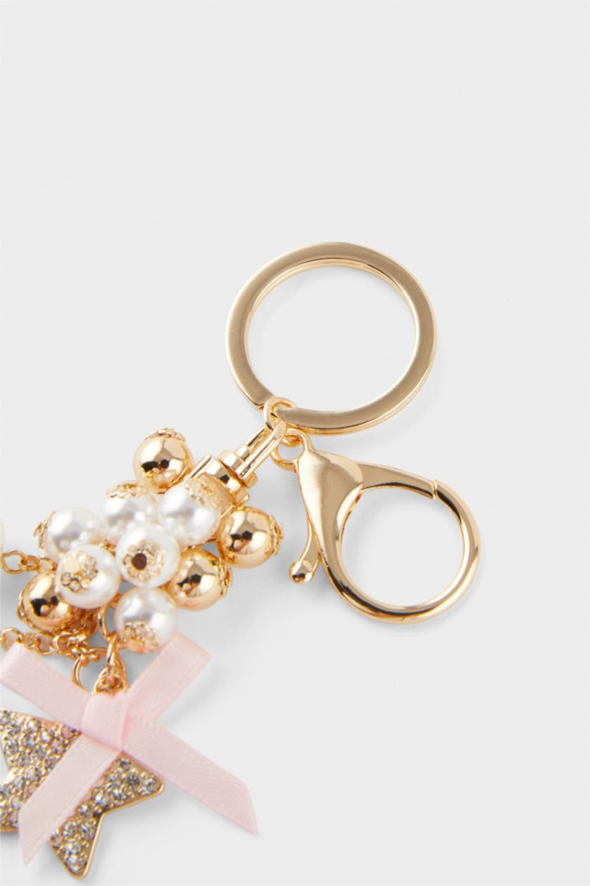 Kadın Karma Kadın Yıldızlı İncili Charm Anahtarlık