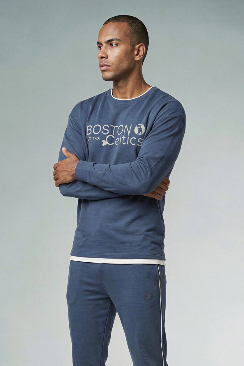MAN Indigo Boxy Fit Boston Celtics Licensed Long Sleeve Sweatshirt