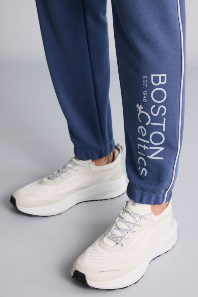 MAN Indigo Standard Fit Boston Celtics Licensed Scuba Fabric Jogger