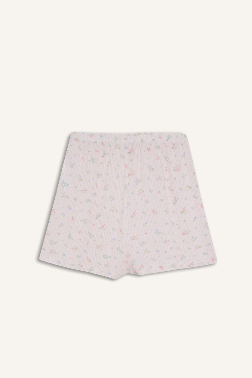 Woman Light Pink Fall in Love Regular Fit Viscose Top Shorts 2 Piece Pajama Set