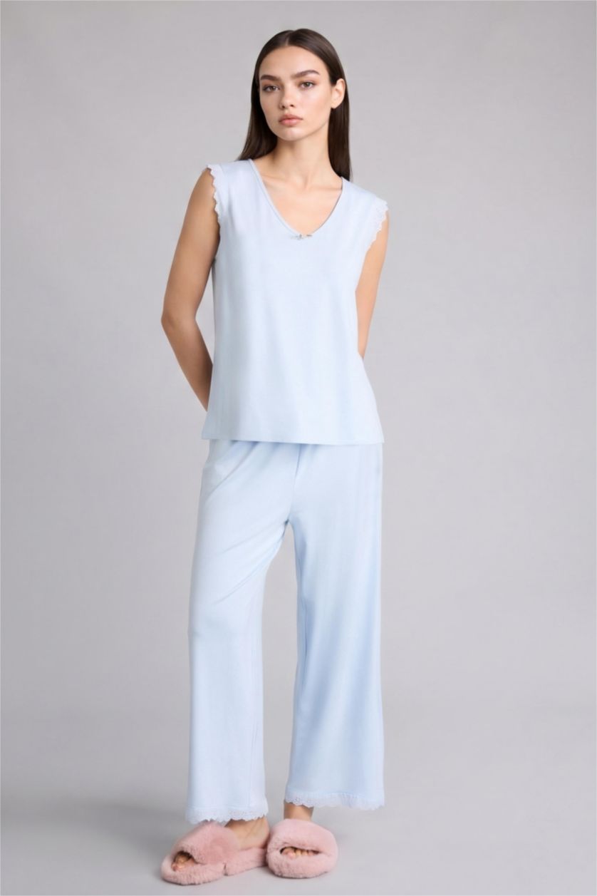 Kadın Açık Mavi Regular Fıt 2'li Takım