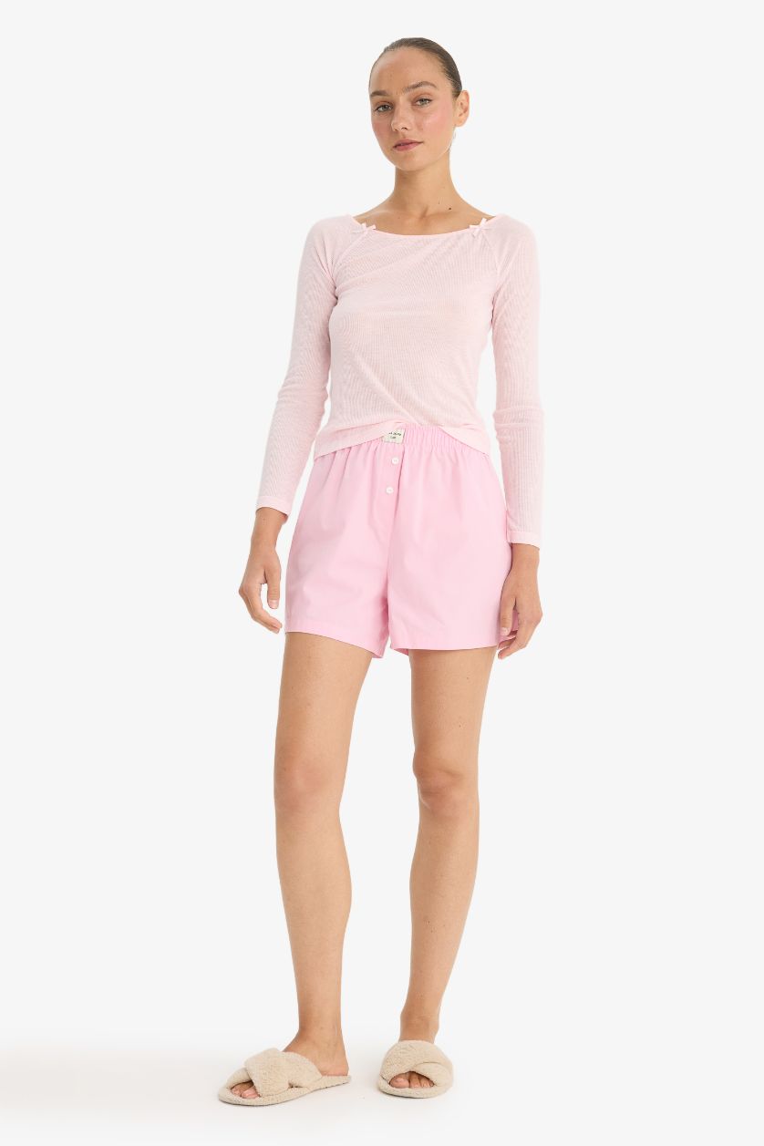 نساء زهري بلوزة بجامة مضلع قصة عادية بياخة عريضة