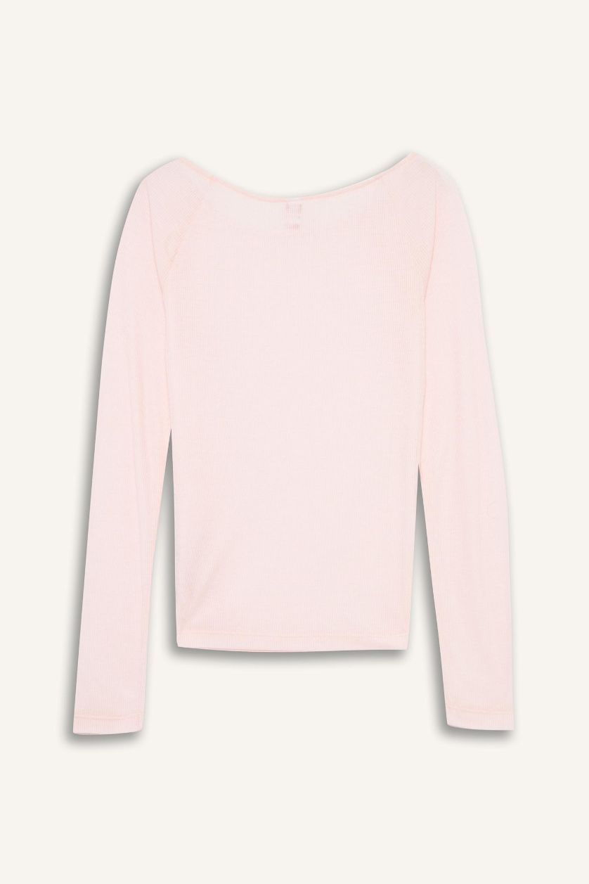 نساء زهري بلوزة بجامة مضلع قصة عادية بياخة عريضة