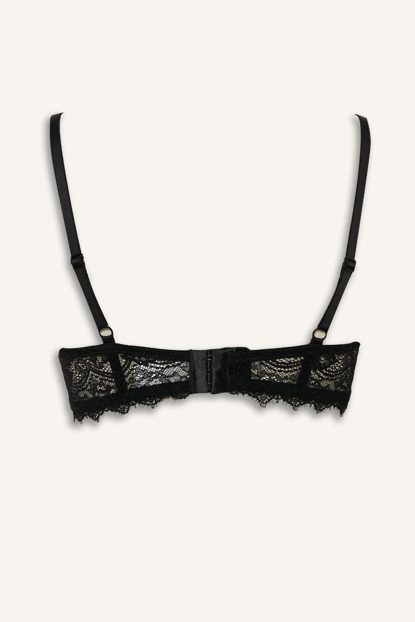 حريمي أسود برا بدون بطانة بالدانتيل