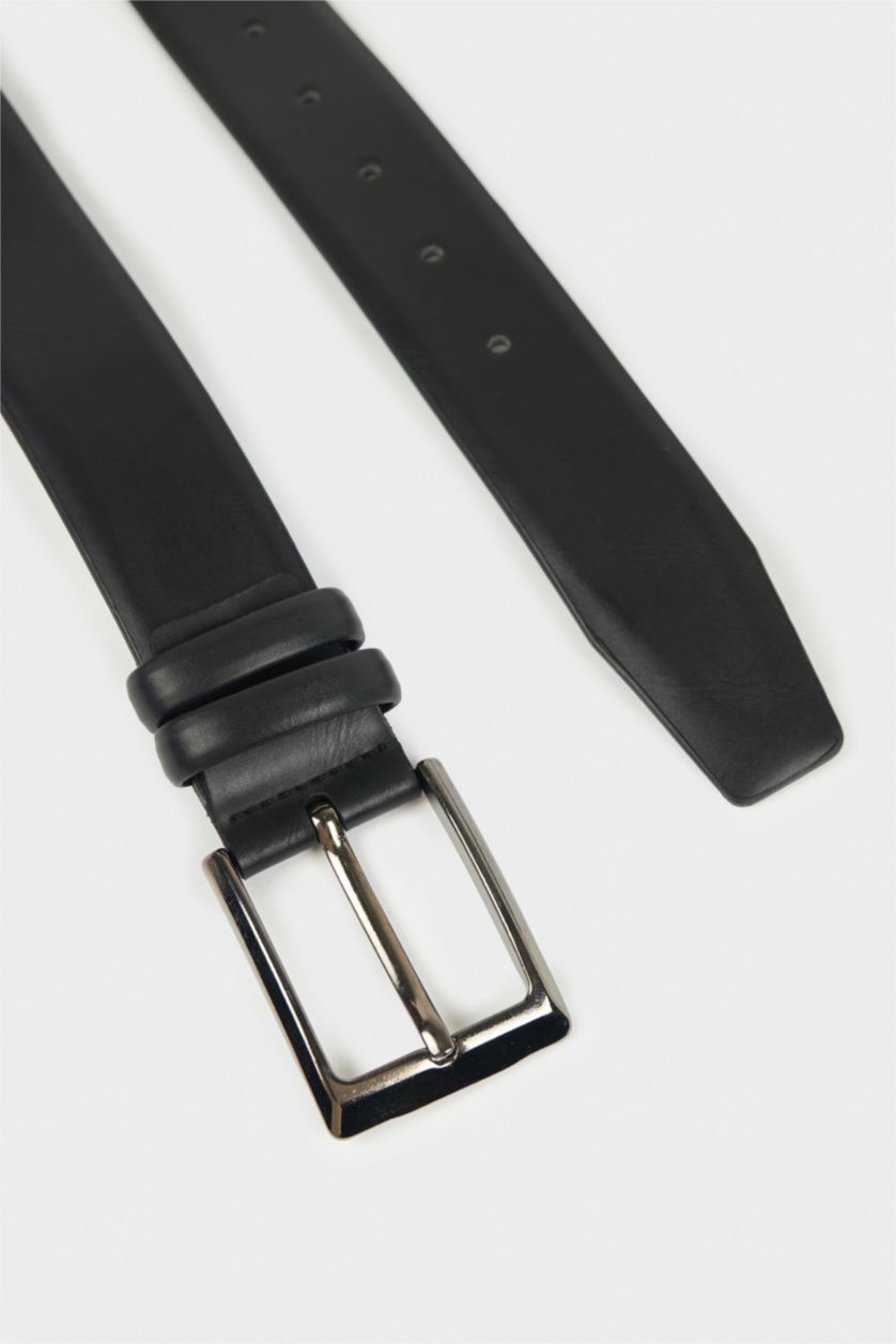 Erkek Siyah Erkek Suni Deri Cüzdan Kemer Seti