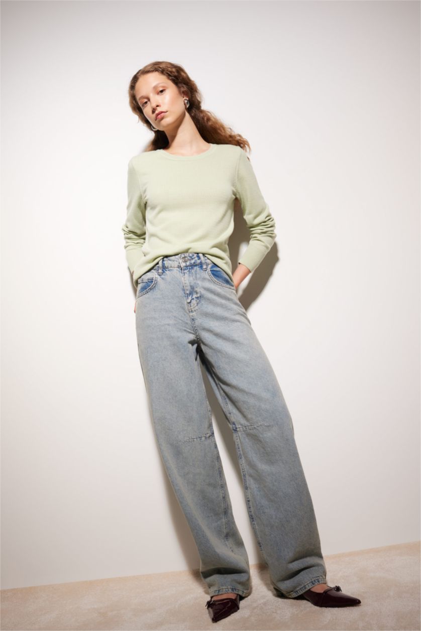 Women Mint Regular Fit Knitwear Pullover