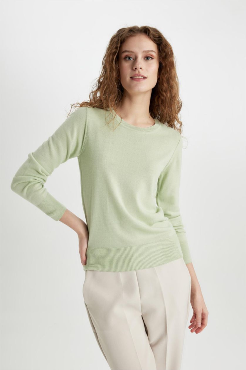 Women Mint Regular Fit Knitwear Pullover