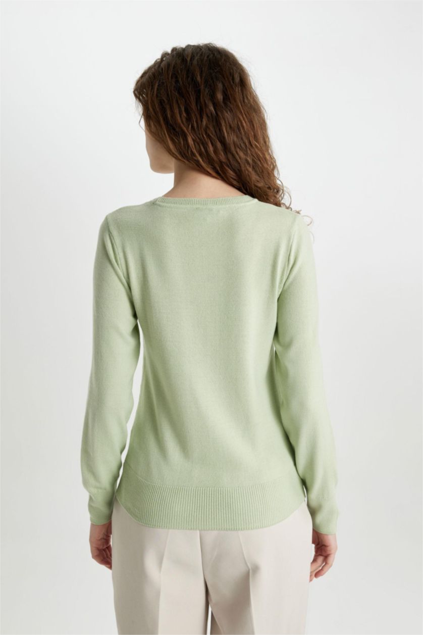 Women Mint Regular Fit Knitwear Pullover