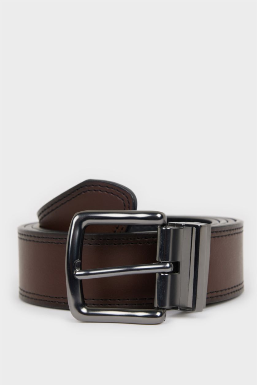 HOMME Karma Ceinture en simili cuir avec boucle rectangulaire pour homme