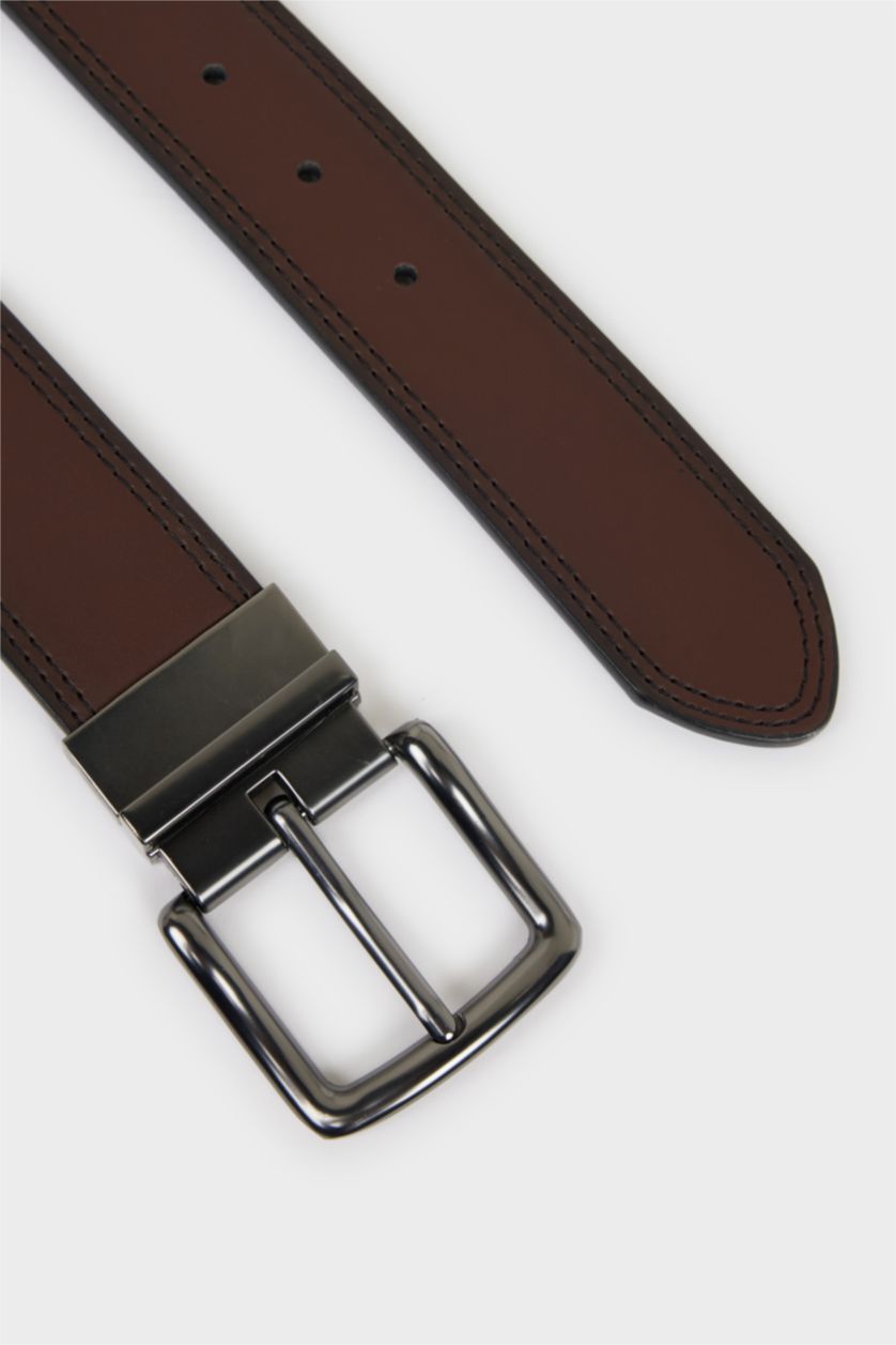 HOMME Karma Ceinture en simili cuir avec boucle rectangulaire pour homme