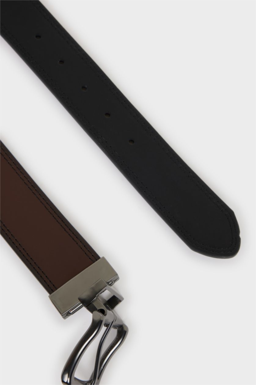 HOMME Karma Ceinture en simili cuir avec boucle rectangulaire pour homme