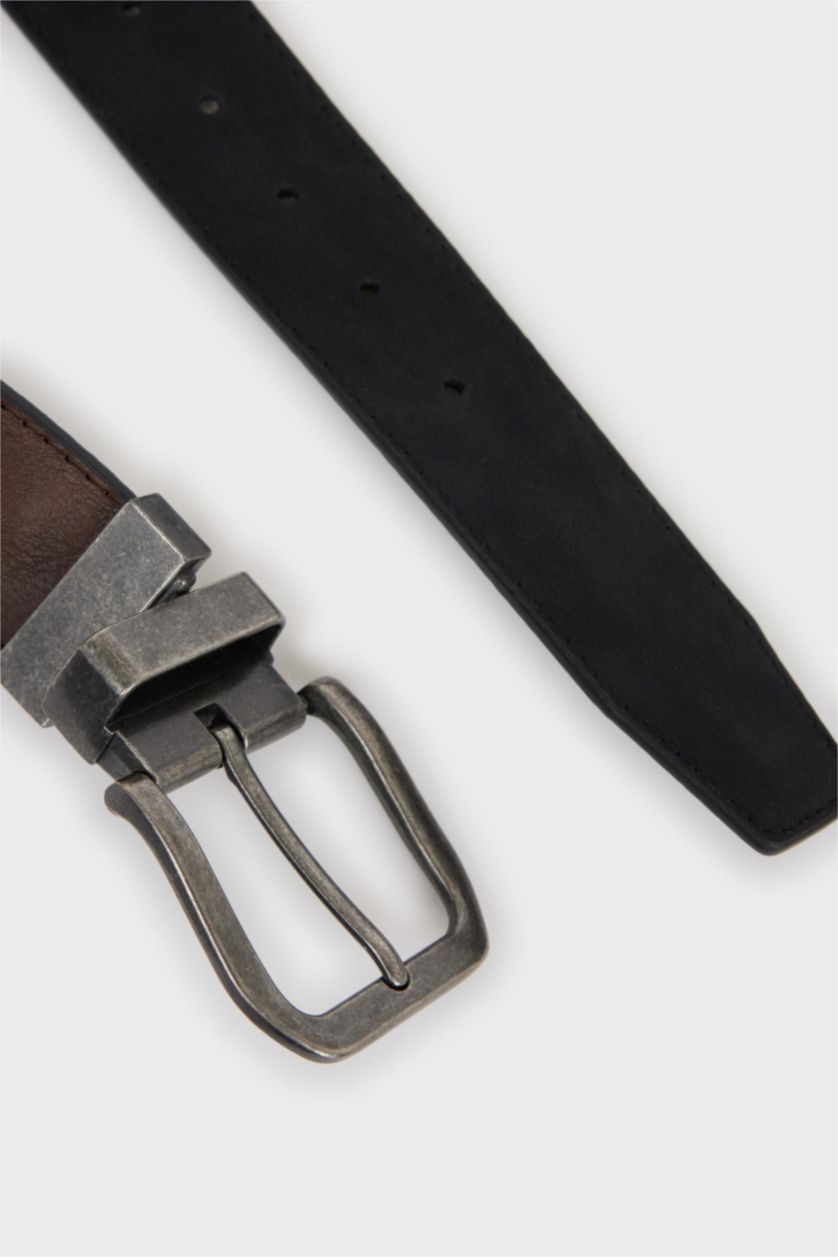 MAN Karma Man Rectangle Clasp Faux Leather Belt