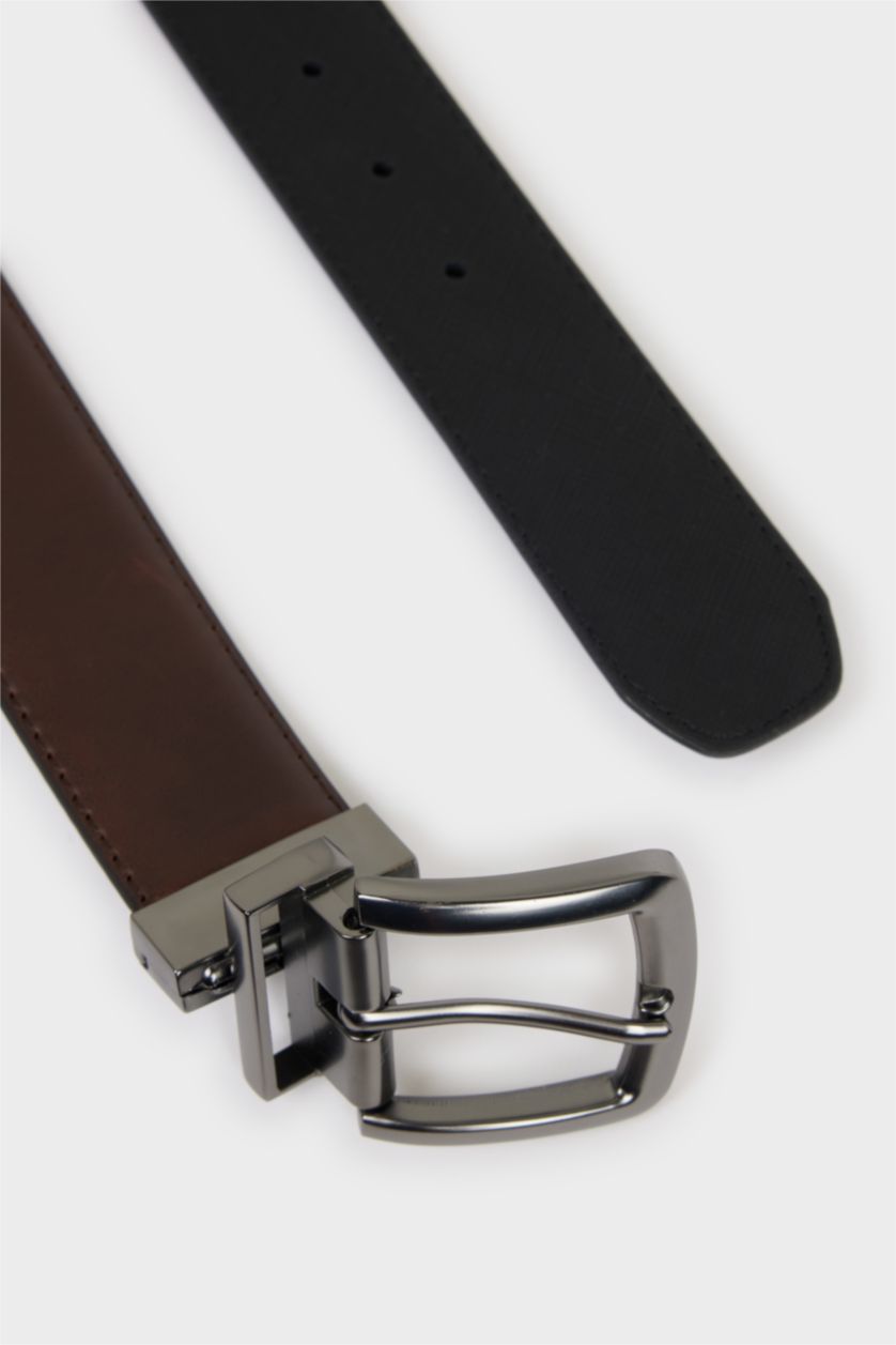 رجالي MIXED حزام رجالي جلد صناعي بمشبك مستطيل