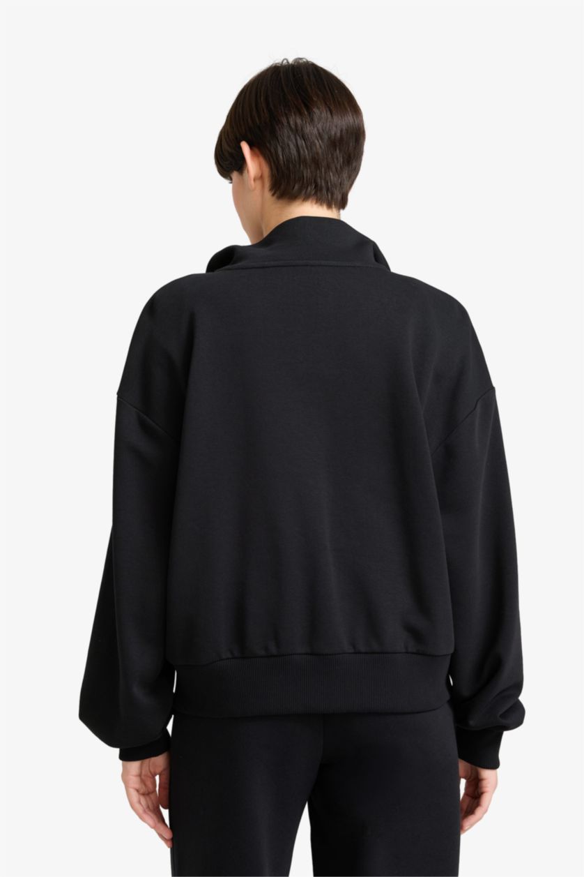 FEMME Noir Sweat zippé basique Coupe régulière