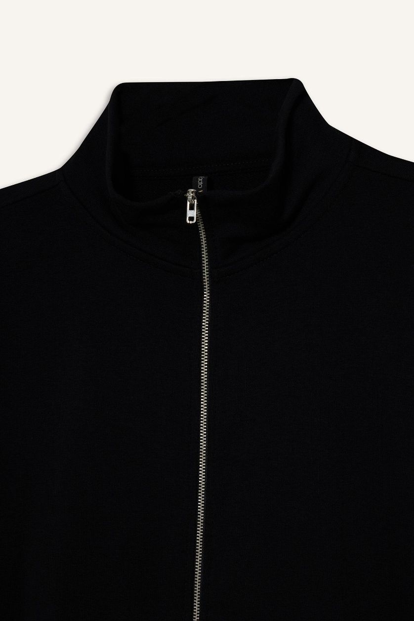 FEMME Noir Sweat zippé basique Coupe régulière