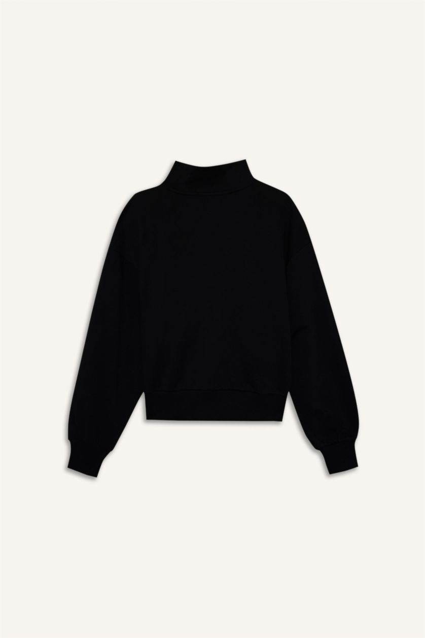 FEMME Noir Sweat zippé basique Coupe régulière