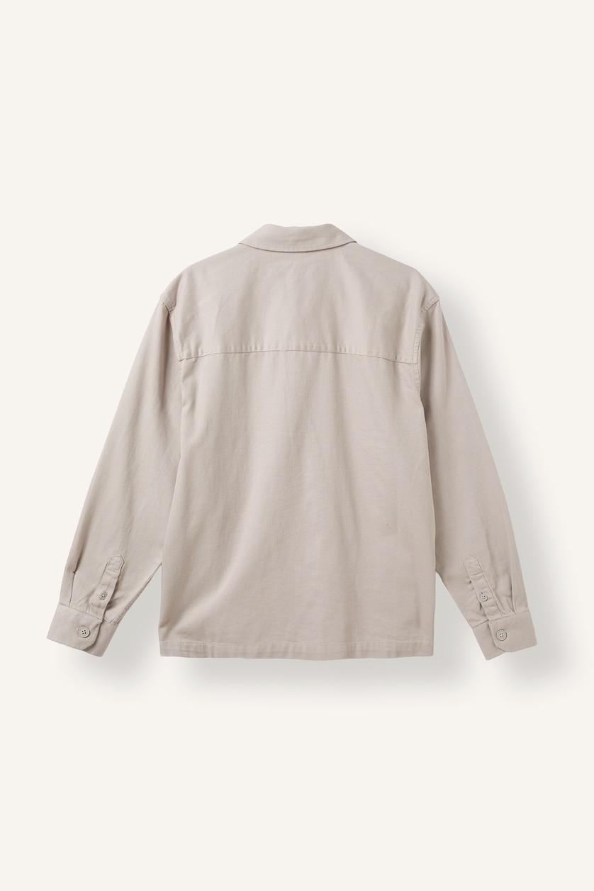 Men Light Grey Boxy Fit Overshirt