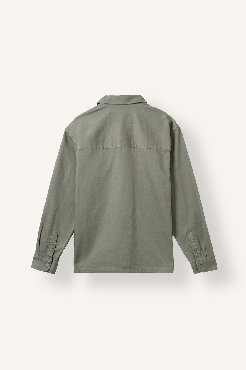 Men Light Khaki Boxy Fit Overshirt