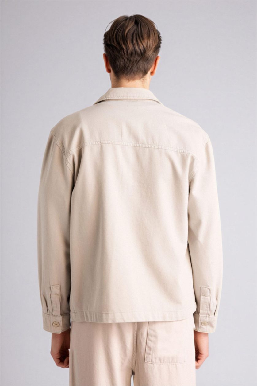 Erkek Taş %100 Pamuk Boxy Fit Gömlek