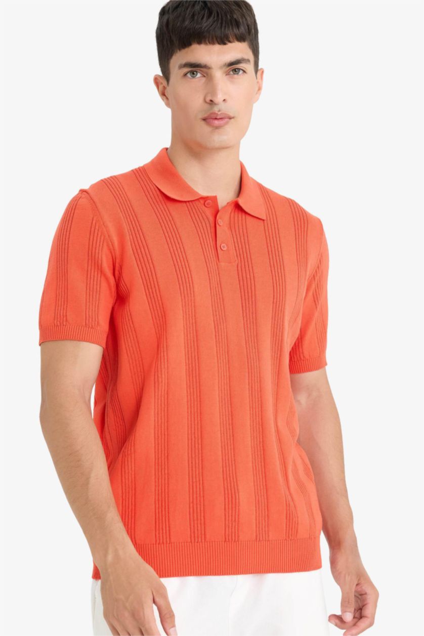 Erkek Turuncu %100 Pamuk Polo Tişört