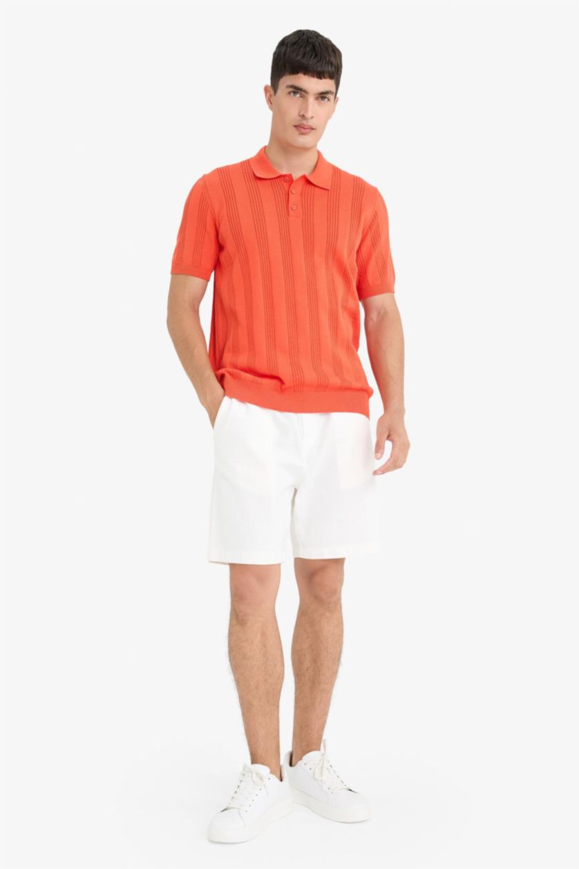 Erkek Turuncu %100 Pamuk Polo Tişört