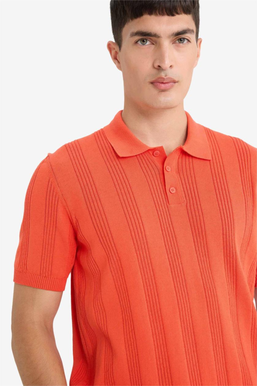 Erkek Turuncu %100 Pamuk Polo Tişört