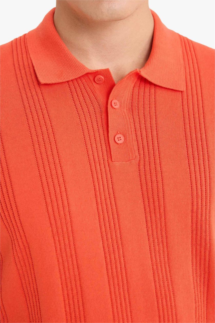 Erkek Turuncu %100 Pamuk Polo Tişört