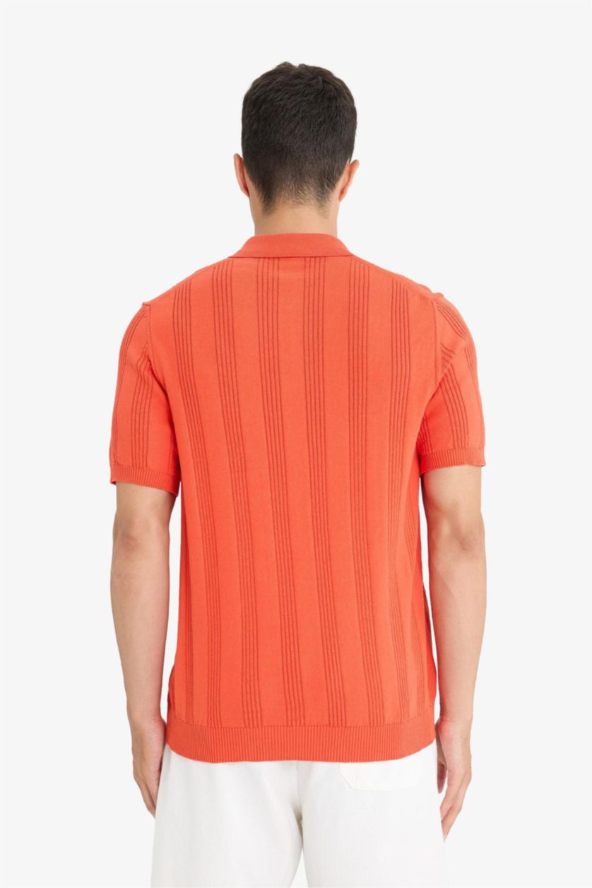 Erkek Turuncu %100 Pamuk Polo Tişört