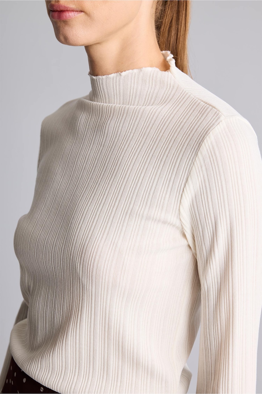 Women Ecru Slim Fit Camisole Long Sleeve T-Shirt