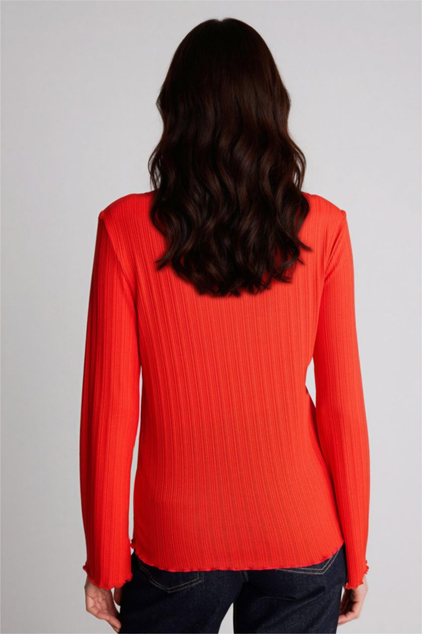 نساء أحمر تونيك مضلع سليم فيت