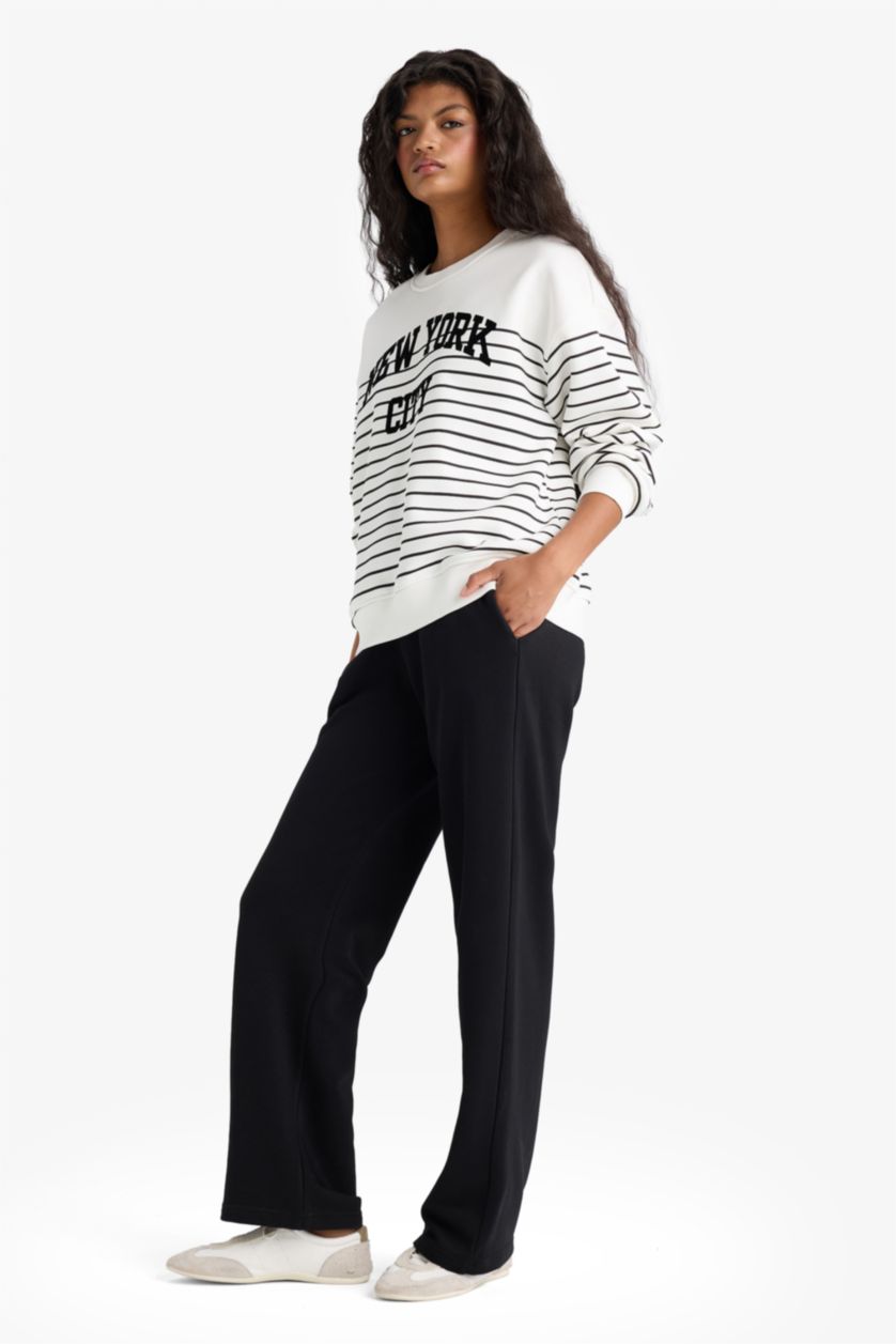 نساء أسود Straight Fit Trousers