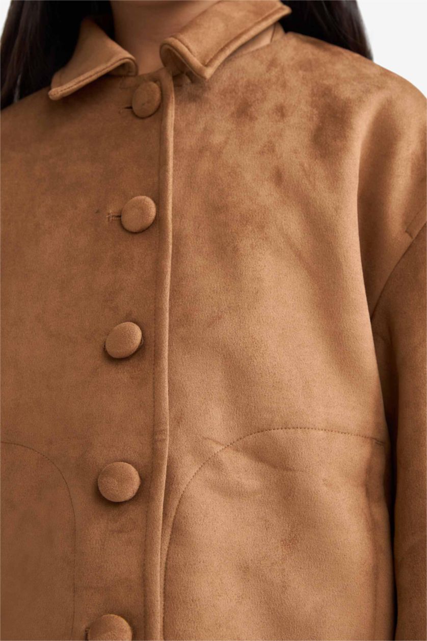 GIRLS & TEENS Camel Girl Crew Neck Puffer Jacket